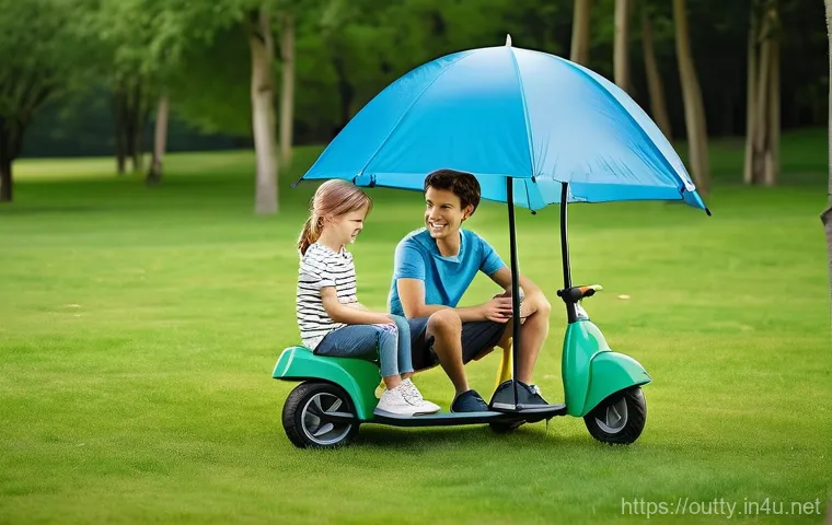 야외용 완구 제작 기술 - **Prompt 1 (Safety-focused outdoor toys):** A brightly lit, sunny outdoor playground bustling with h...