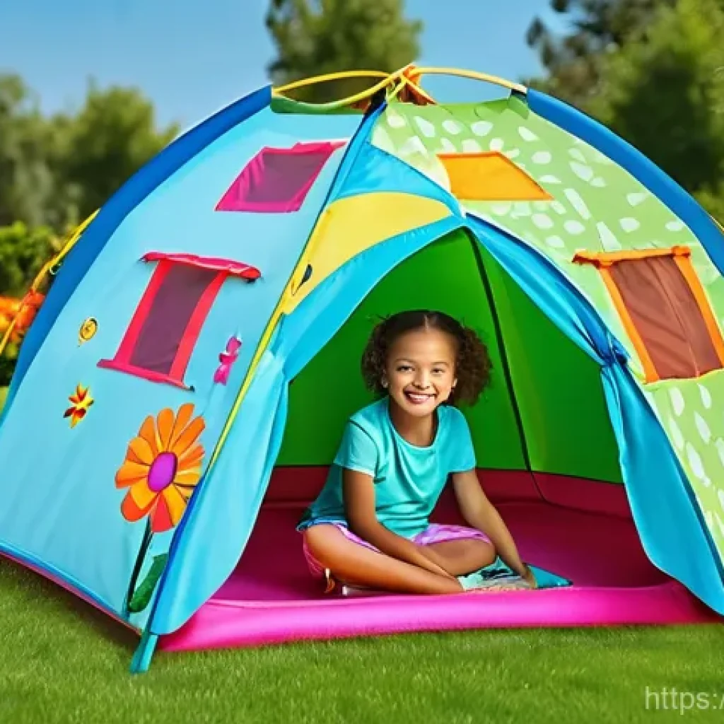 야외용 완구의 소비자 만족도 - **Prompt:** A joyful 6-year-old girl with a bright, innocent smile, wearing comfortable and modest p...