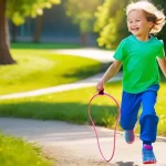 Home 16 야외용 완구 추천 블로그 - **Prompt:** A vibrant, sun-drenched park teeming with active children. In the foreground, a 9-year-o...