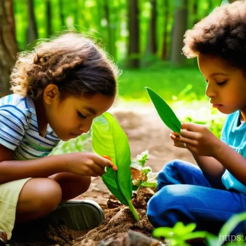 Home 25 야외용 완구 신제품 - **Imaginative Outdoor Play with Nature and Storytelling:**
"A vibrant, sunny outdoor scene in a ...